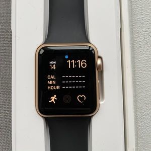 ⭐️⌚️Gold Apple Watch Series 1 -38mm black band
